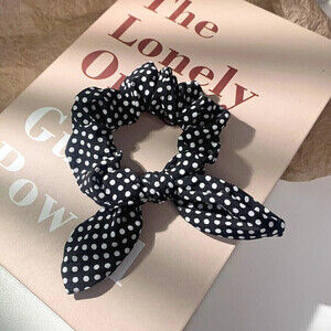 Scrunchie With Polka Dots In Black